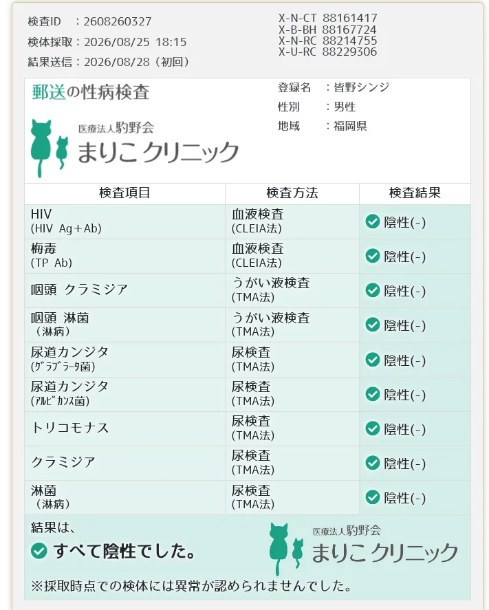 今月も検査しました